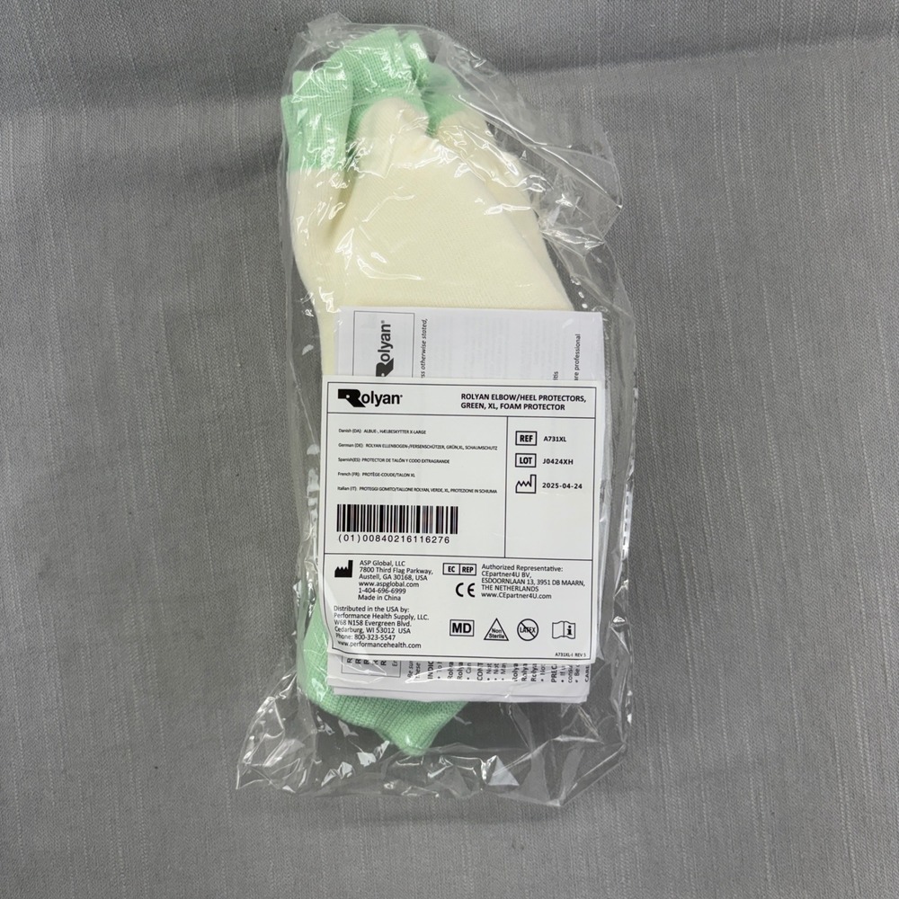 Rolyan Elbow/Heel Protectors XL A731XL Green Foam Padding Pressure Relief Pair